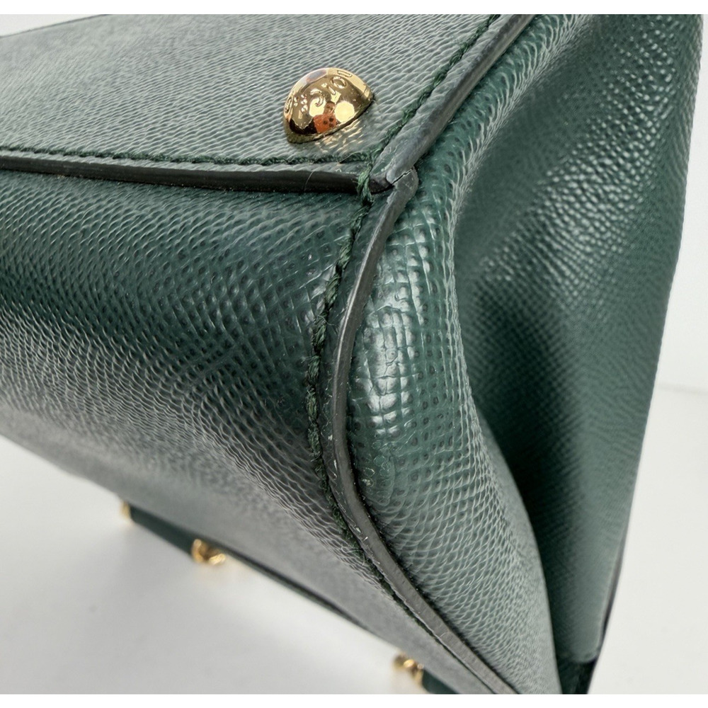 Dolce & Gabbana Sicily Handbag Medium in Green Dauphine Calfskin Leather S14 - Picture 5 of 16